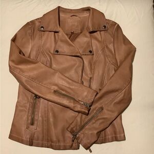 Max Studio Women's Light Brown Vegan Leather Jacket